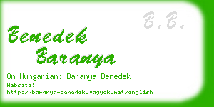 benedek baranya business card